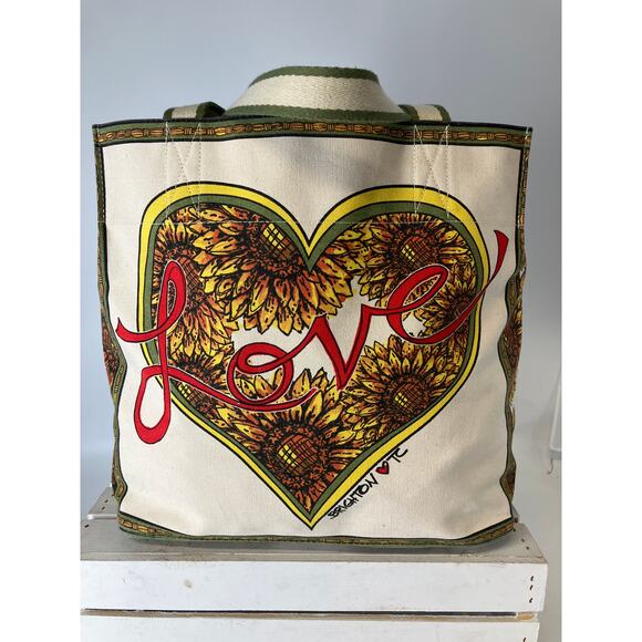 BRIGHTON LARGE CANVAS SUNFLOWR TOTE BAG - Picture 1 of 12